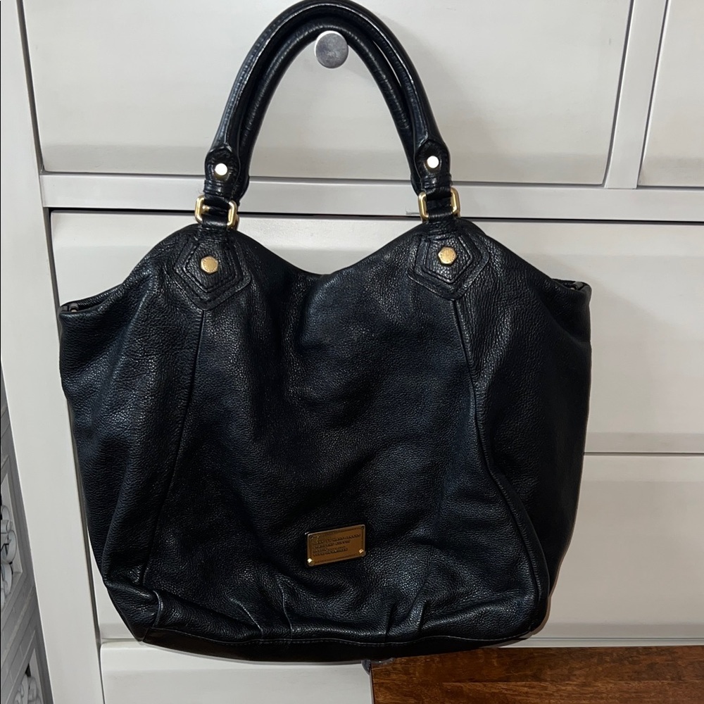 Marc Jacobs Black Tote with Gold Accents